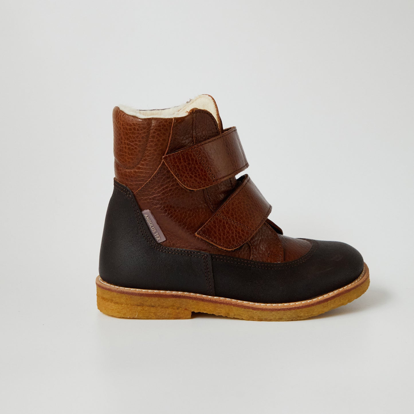 Angulus Tex Boot With Velcro Straps - Dark Brown