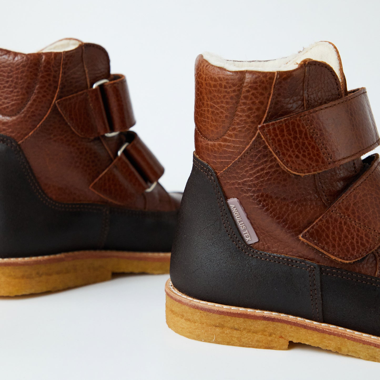Angulus Tex Boot With Velcro Straps - Dark Brown