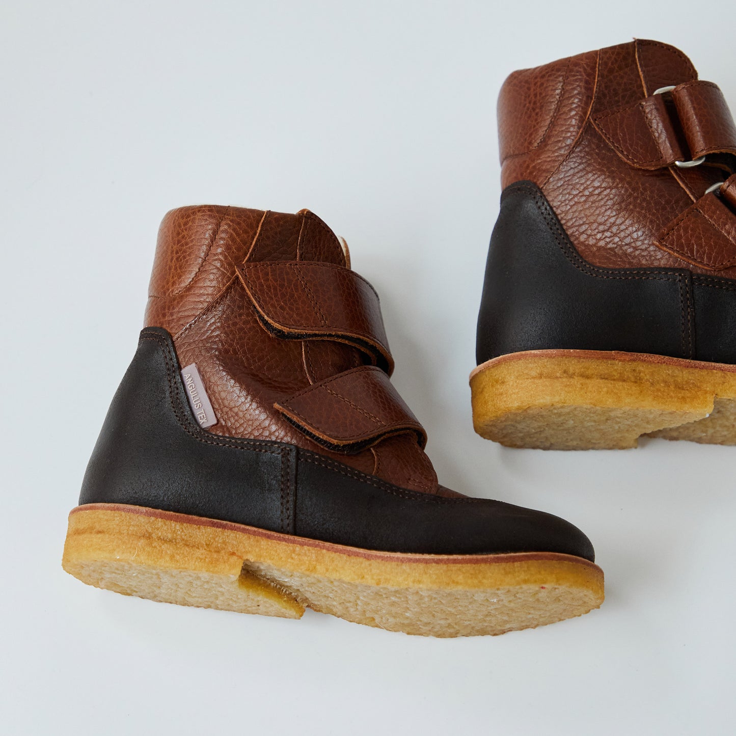 Angulus Tex Boot With Velcro Straps - Dark Brown