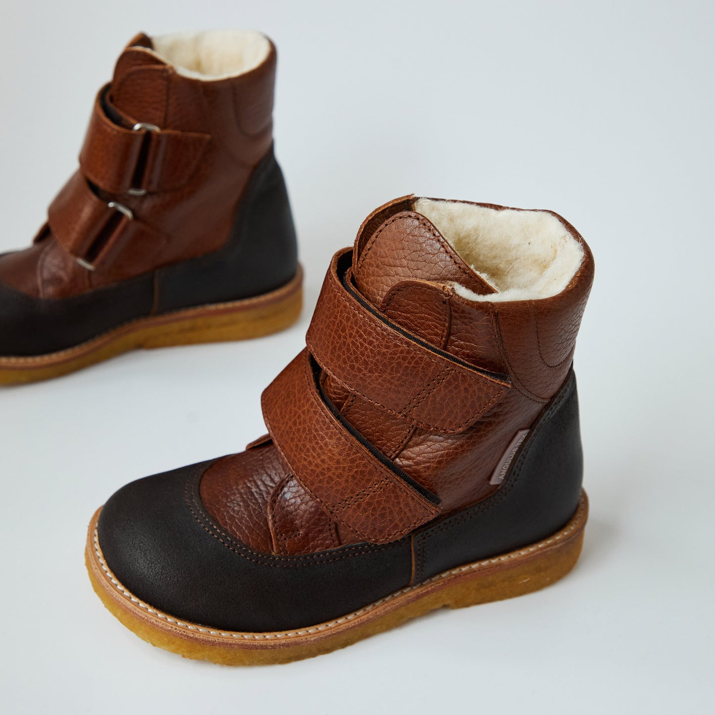 Angulus Tex Boot With Velcro Straps - Dark Brown