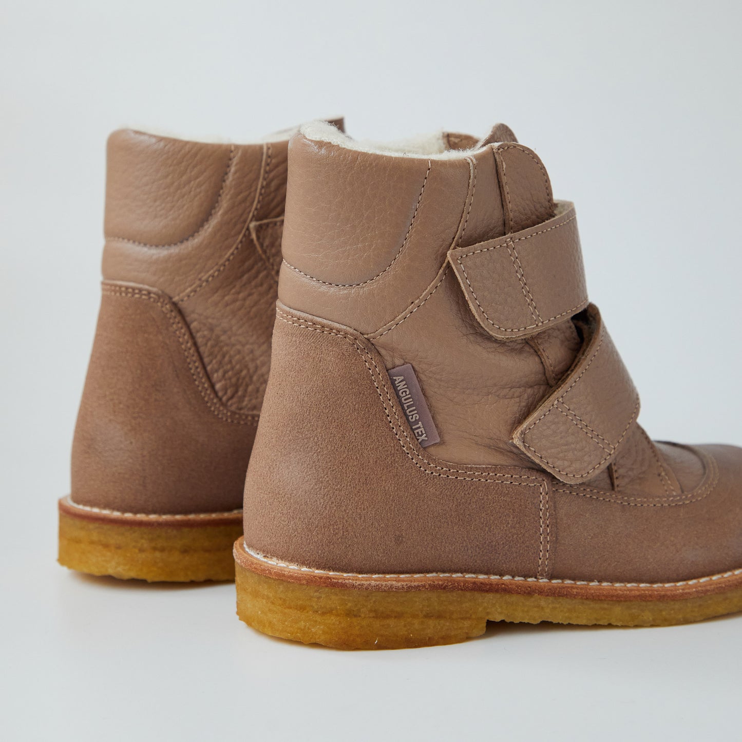 Angulus Tex Boot With Velcro Straps - Beige/Make Up