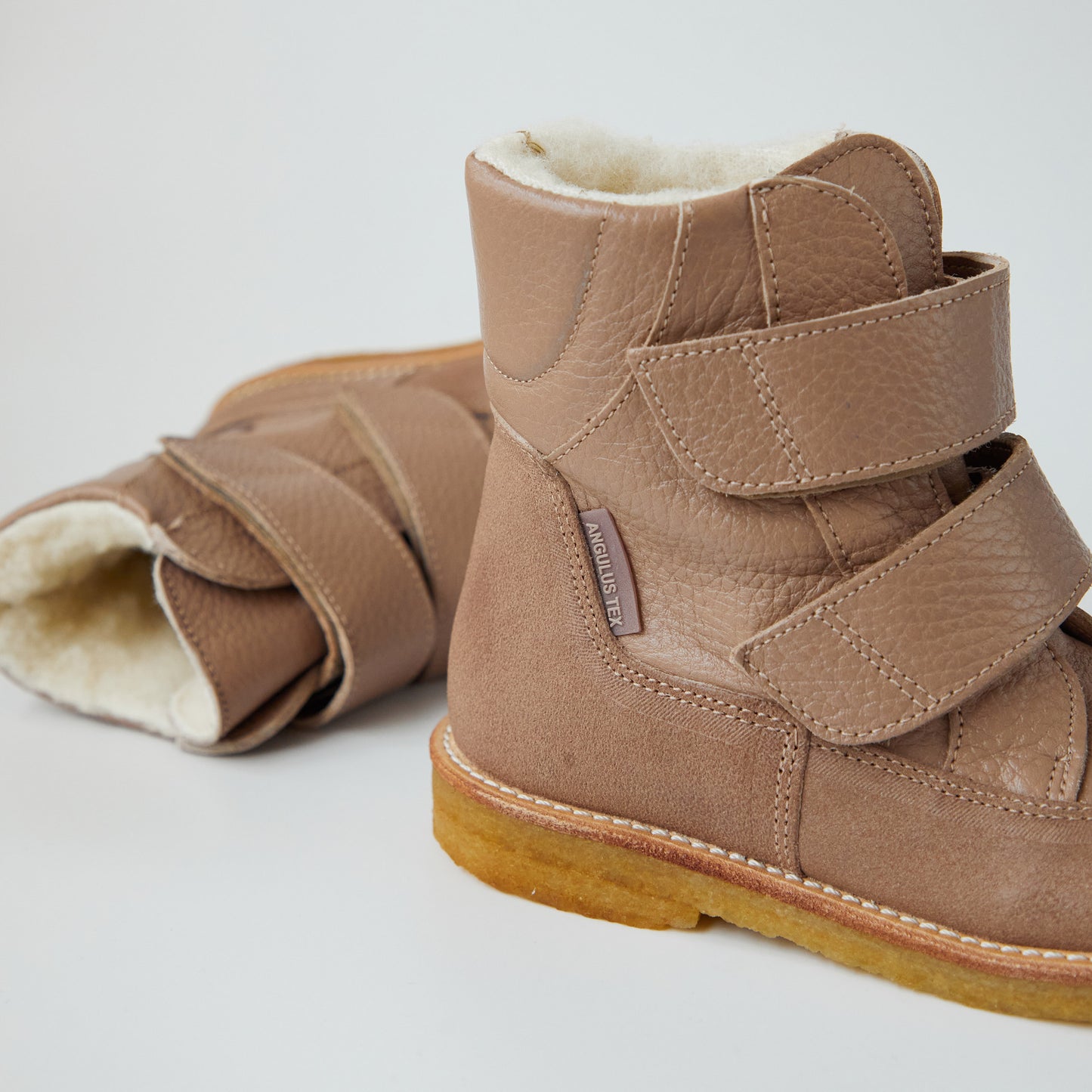 Angulus Tex Boot With Velcro Straps - Beige/Make Up
