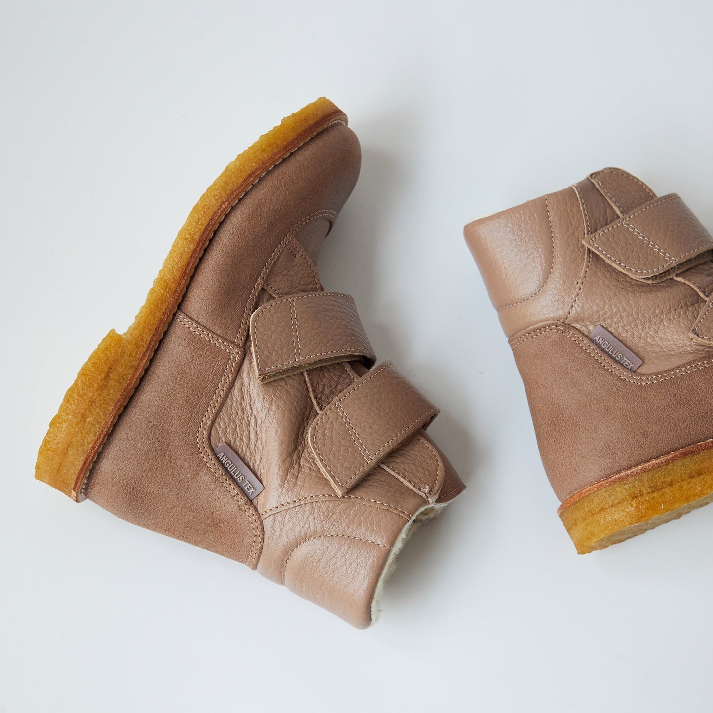 Angulus Tex Boot With Velcro Straps - Beige/Make Up