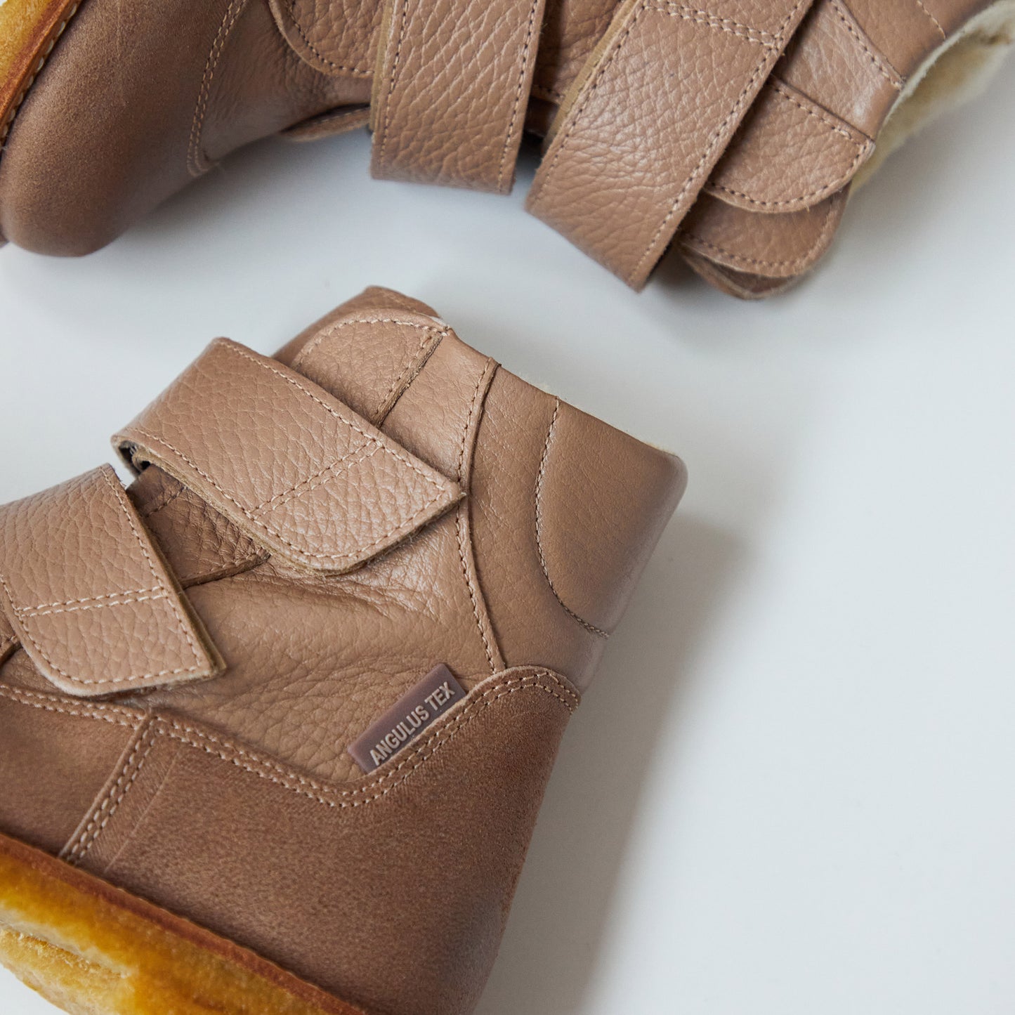 Angulus Tex Boot With Velcro Straps - Beige/Make Up