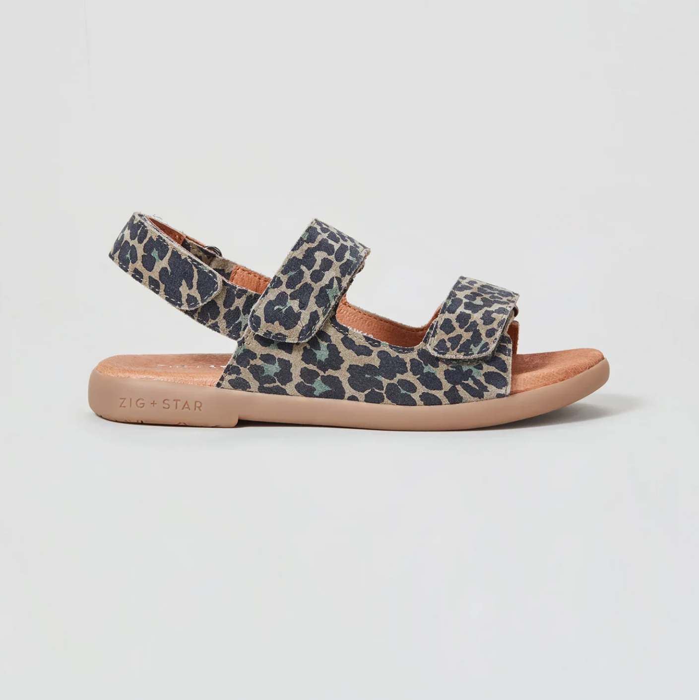 ZIG AND STAR SOLAR JUNIOR STRAP SANDAL KHAKI CAMO ANIMAL