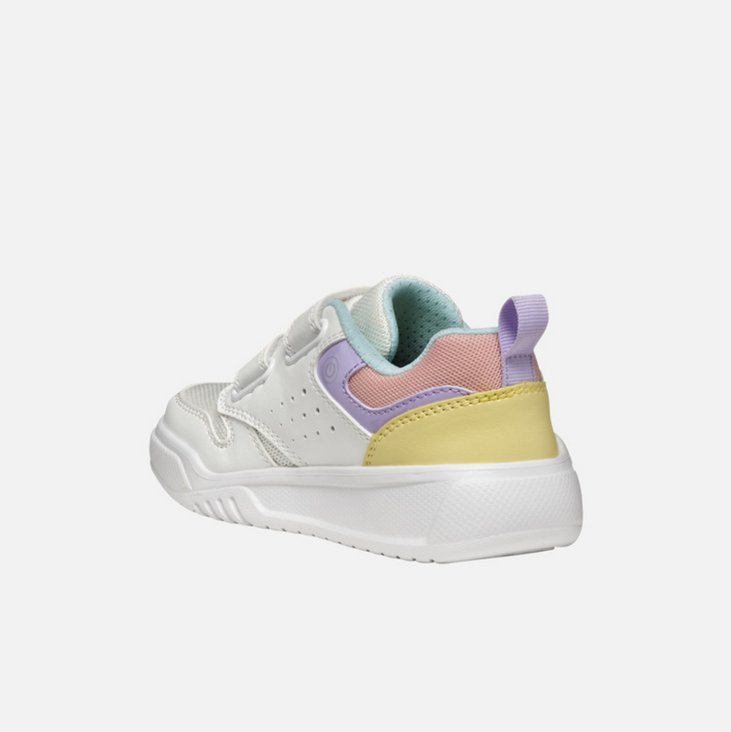 GEOX J Illuminus G.A White and Pink Light up Trainer