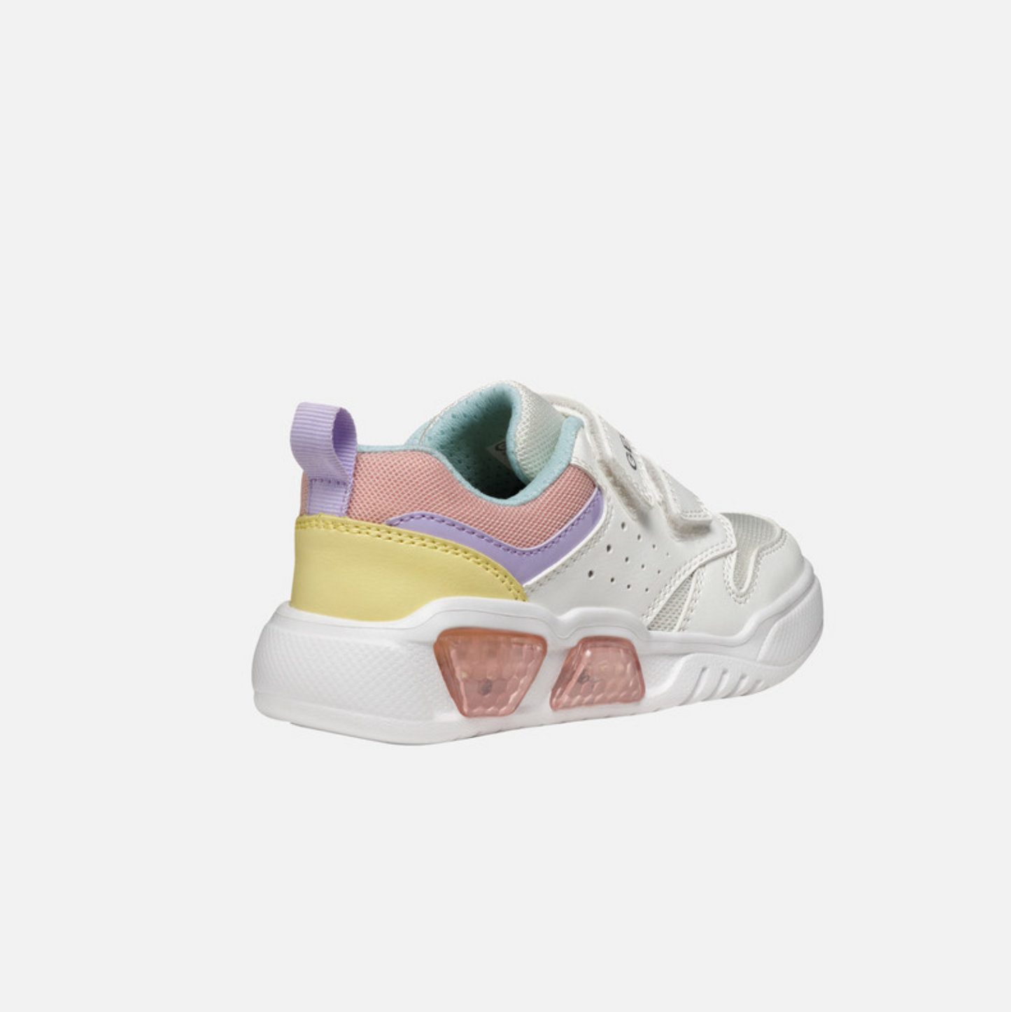 GEOX J Illuminus G.A White and Pink Light up Trainer