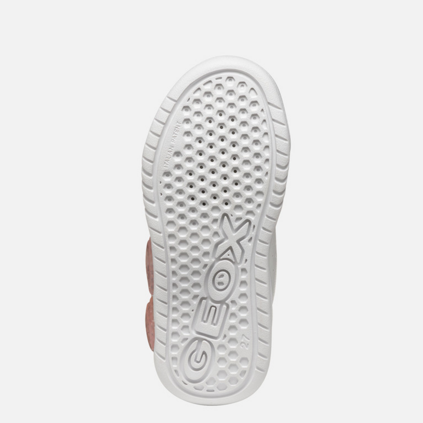 GEOX J Illuminus G.A White and Pink Light up Trainer