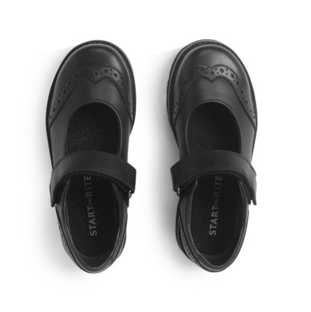 Start-Rite Cosmos leather girls rip-tape school shoes