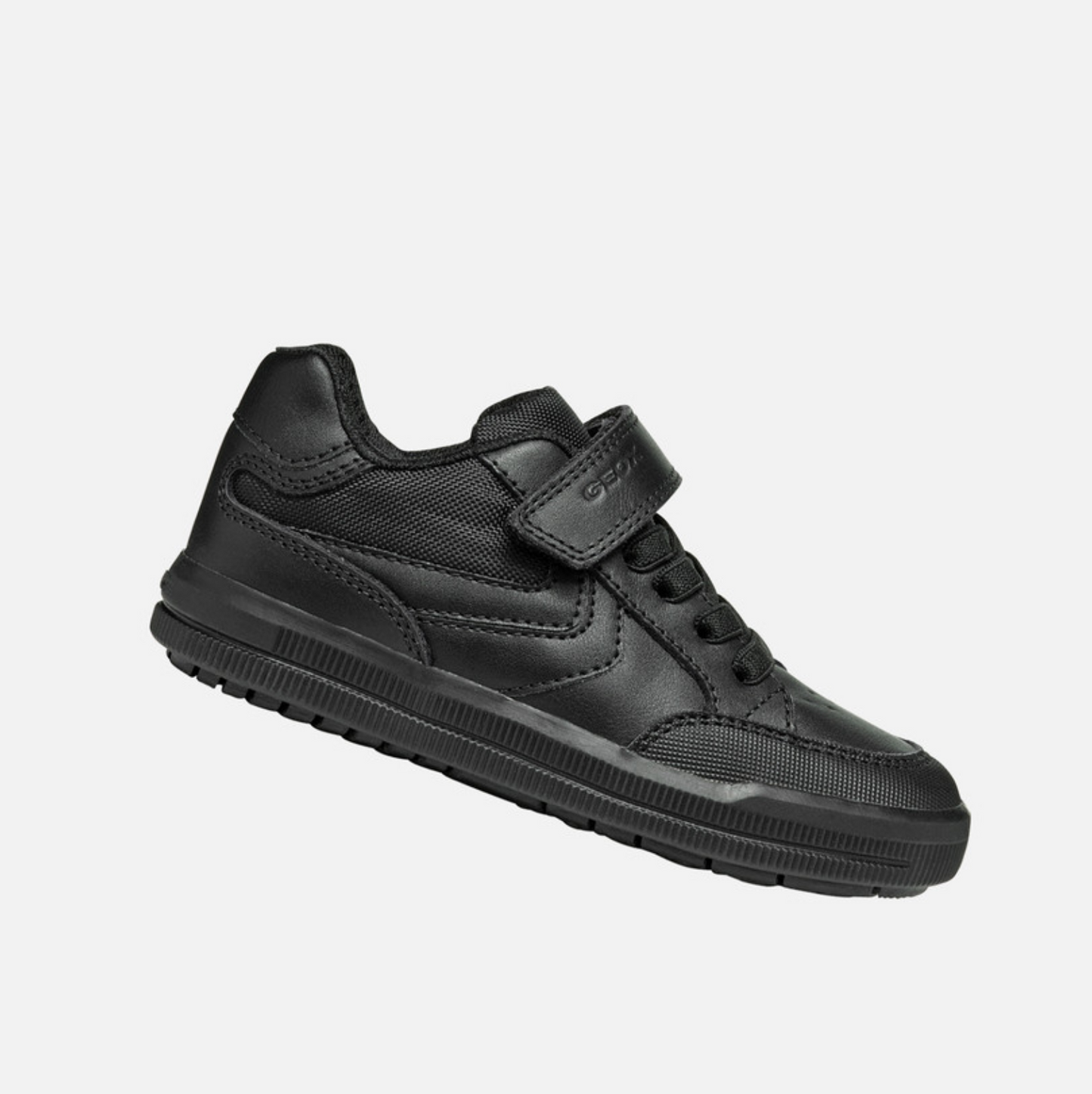 GEOX Arzach Junior Black Leather School Shoes