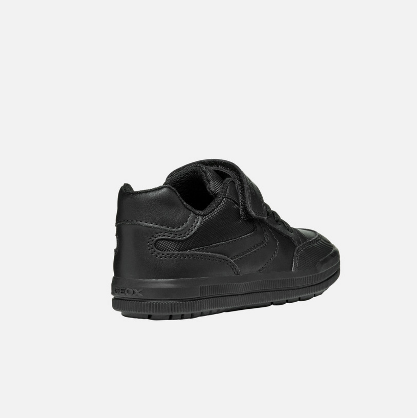 GEOX Arzach Junior Black Leather School Shoes
