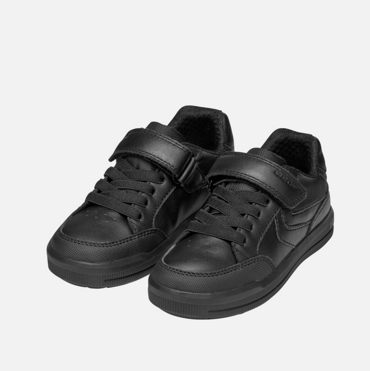 GEOX Arzach Junior Black Leather School Shoes