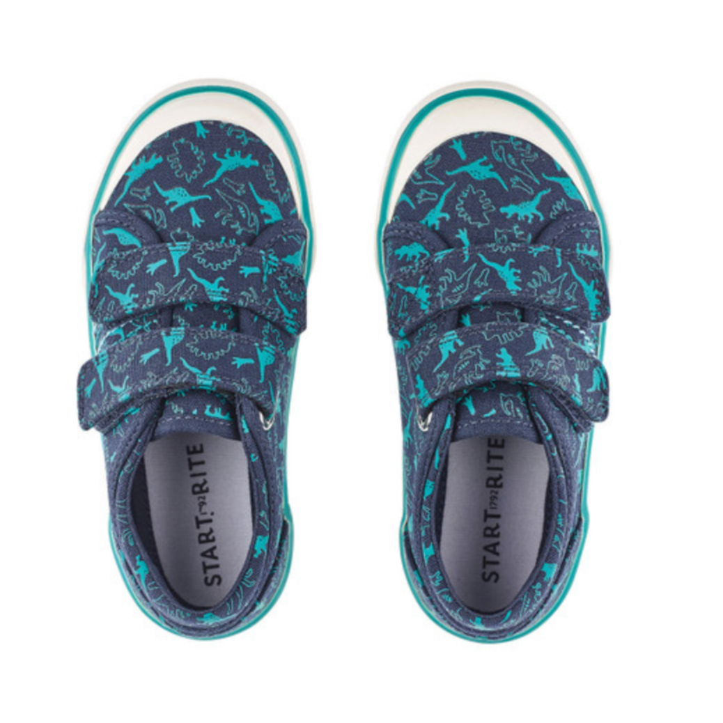 Start-rite Jurassic Navy Dino Canvas