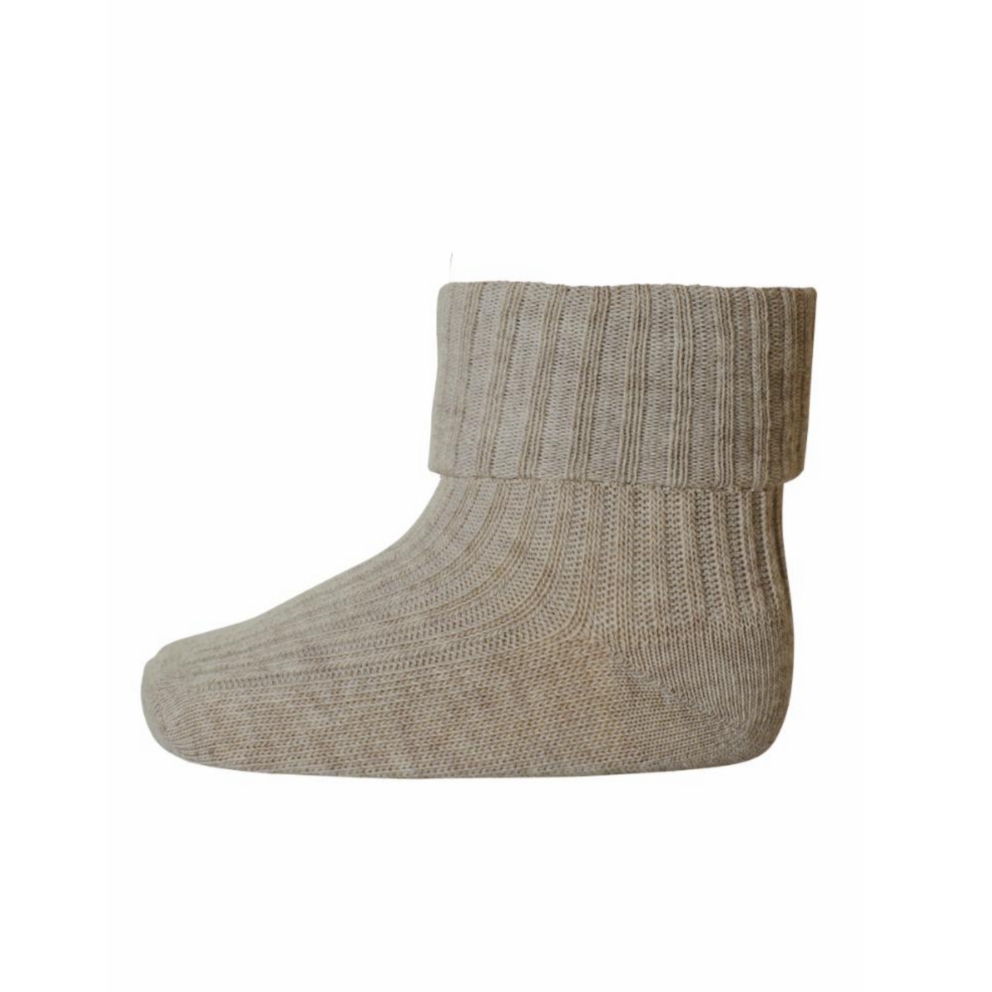 MP Denmark Cotton Rib Baby Socks Light Brown Melange