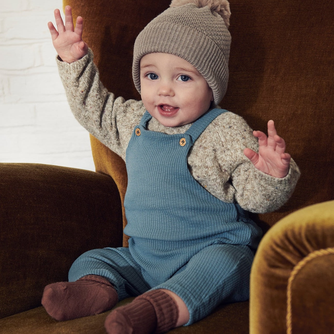 MP Denmark Cotton Rib Baby Socks Light Brown Melange