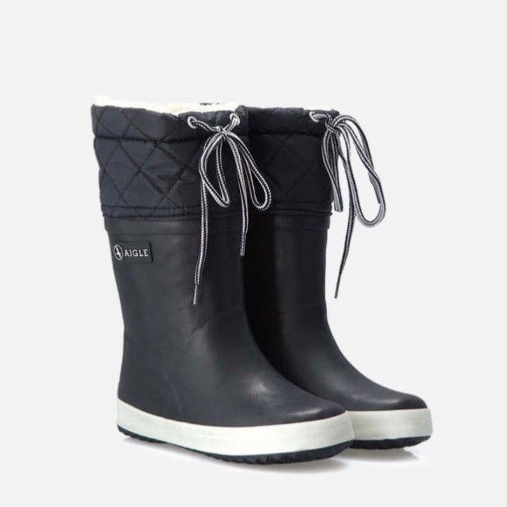 Aigle Gimboulee Marine Blanc Wellington Boots