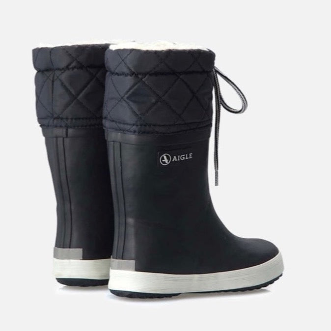 Aigle Gimboulee Marine Blanc Wellington Boots
