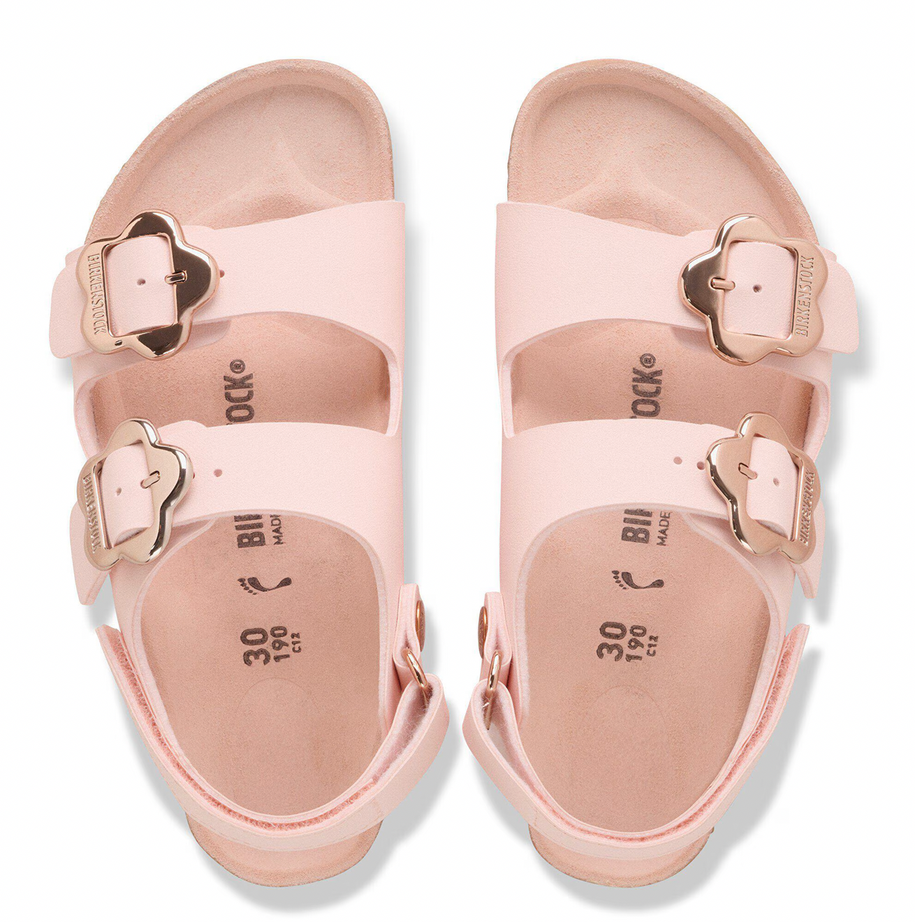 Birkenstock Milano Flower Buckle Kids Birko-Flor Light Rose Tonal