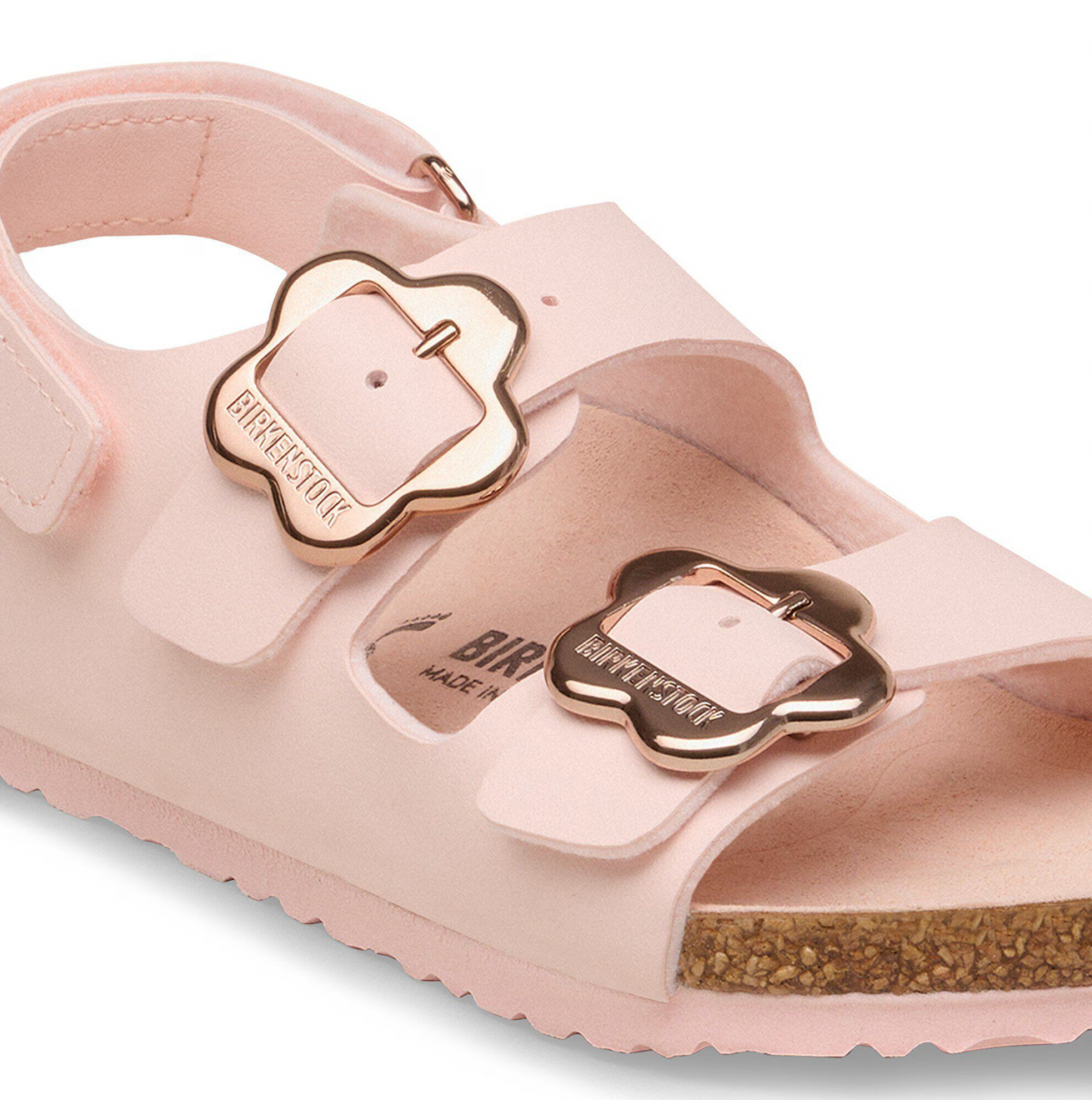 Birkenstock Milano Flower Buckle Kids Birko-Flor Light Rose Tonal