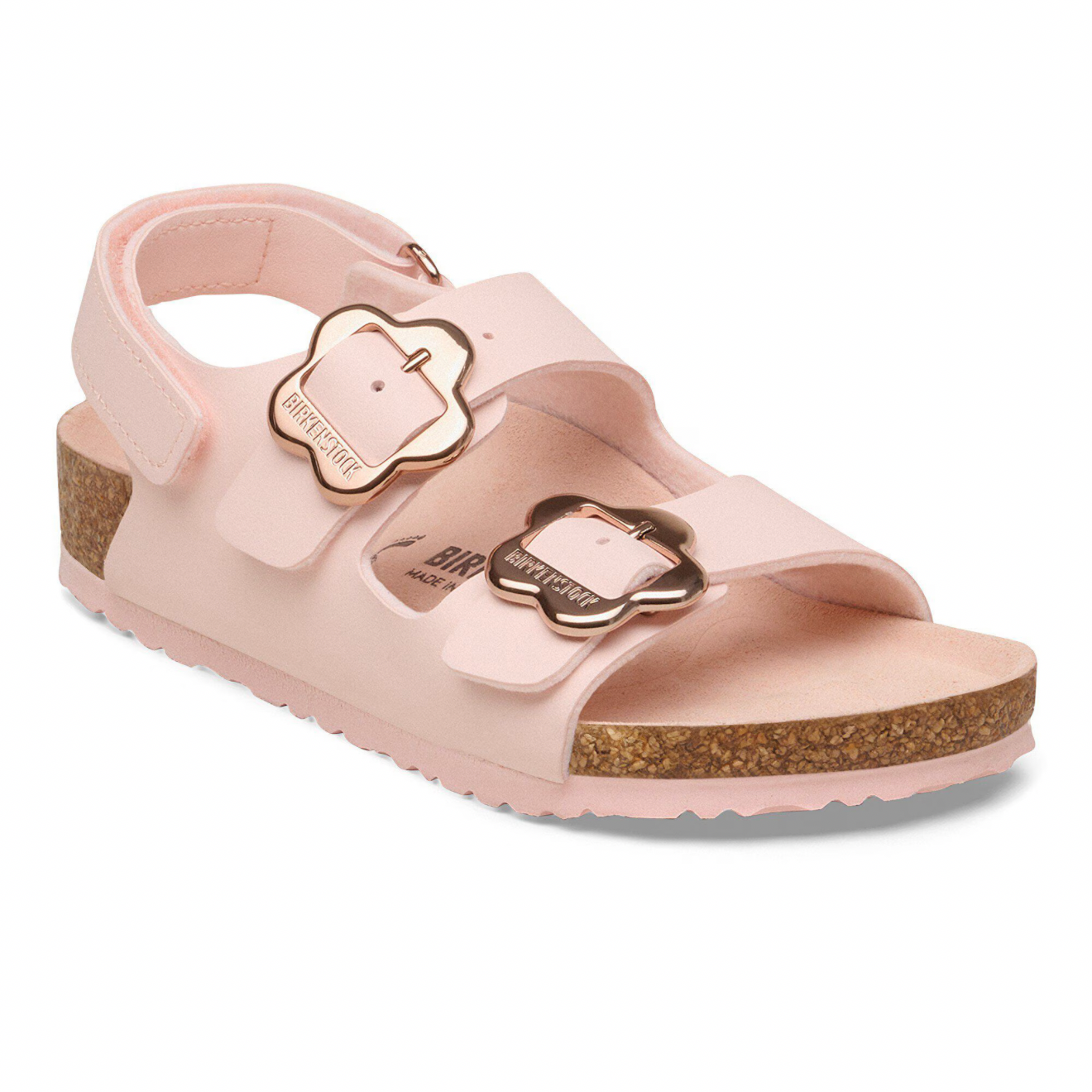Birkenstock Milano Flower Buckle Kids Birko-Flor Light Rose Tonal