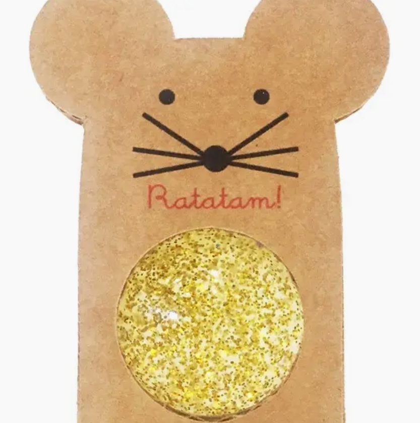 RATATAM -  43mm Gold Glitter Mouse Bouncing Ball