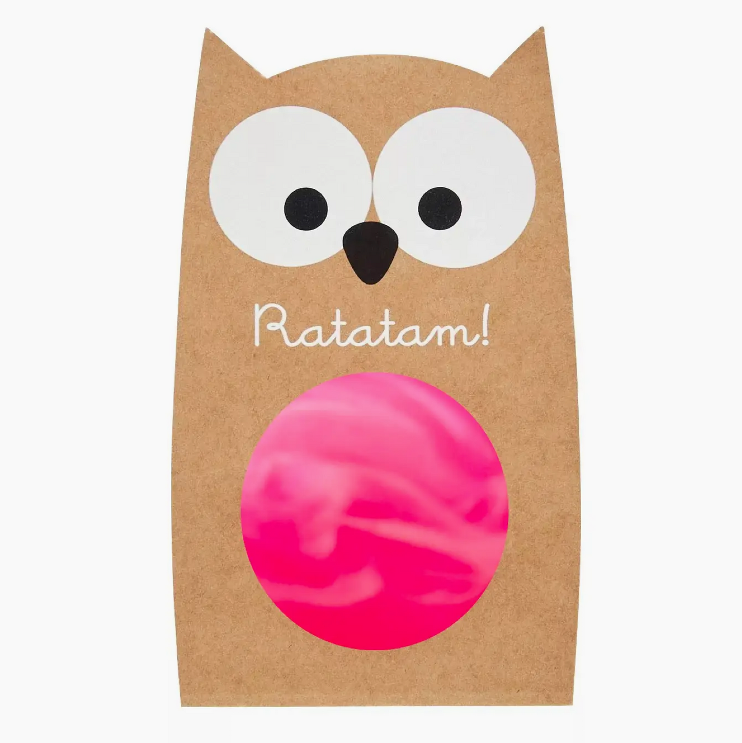 RATATAM - 57mm Pink Marbled Owl Bouncing Ball