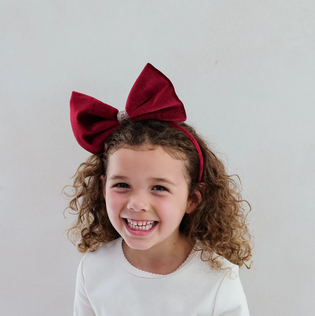 MIMI & LULA Christmas giant velvet bow alice