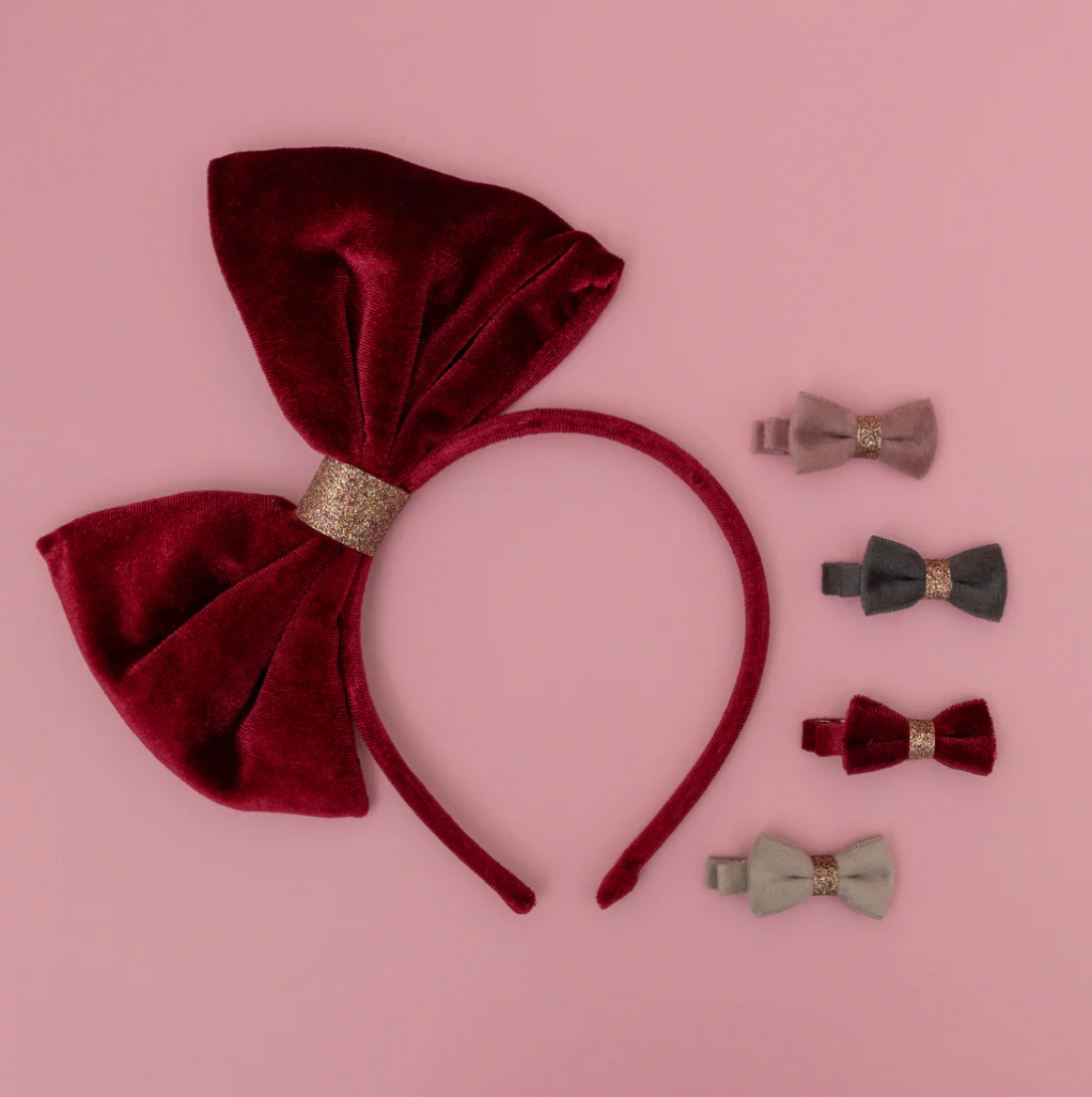 MIMI & LULA Christmas giant velvet bow alice