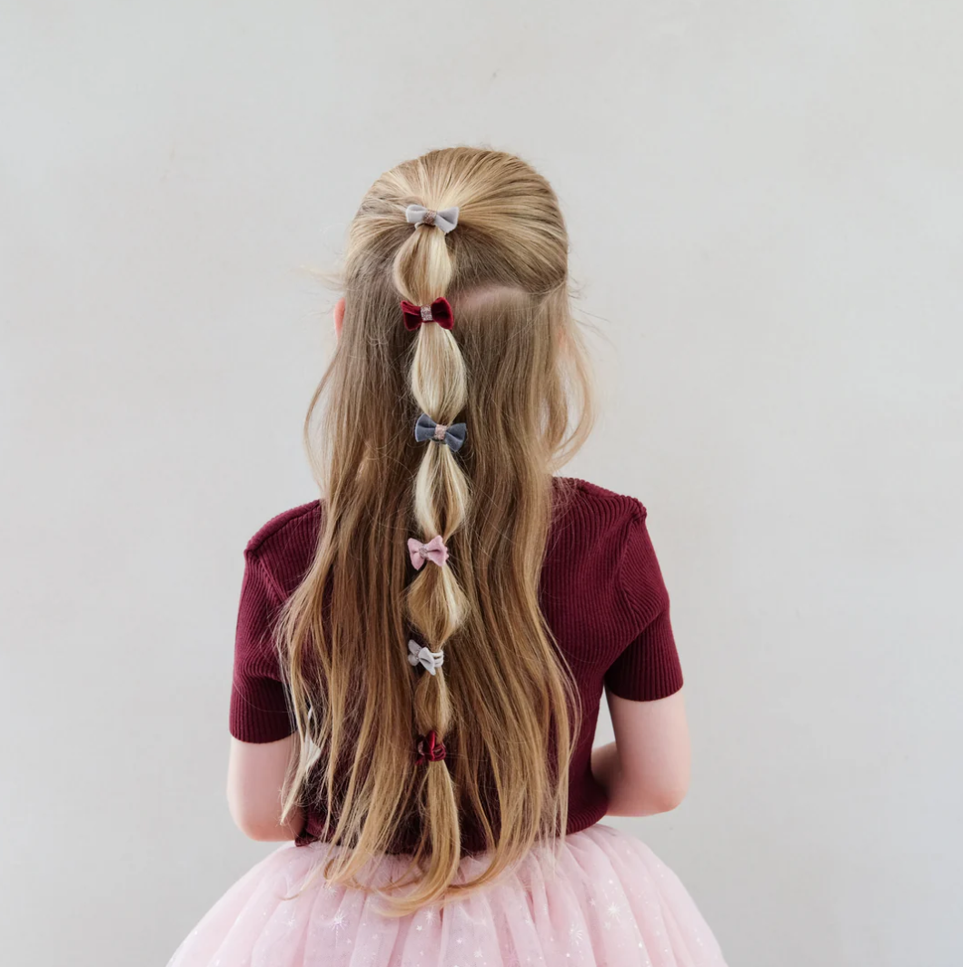 MIMI & LULA Christmas velvet bow mini ponies 8pk