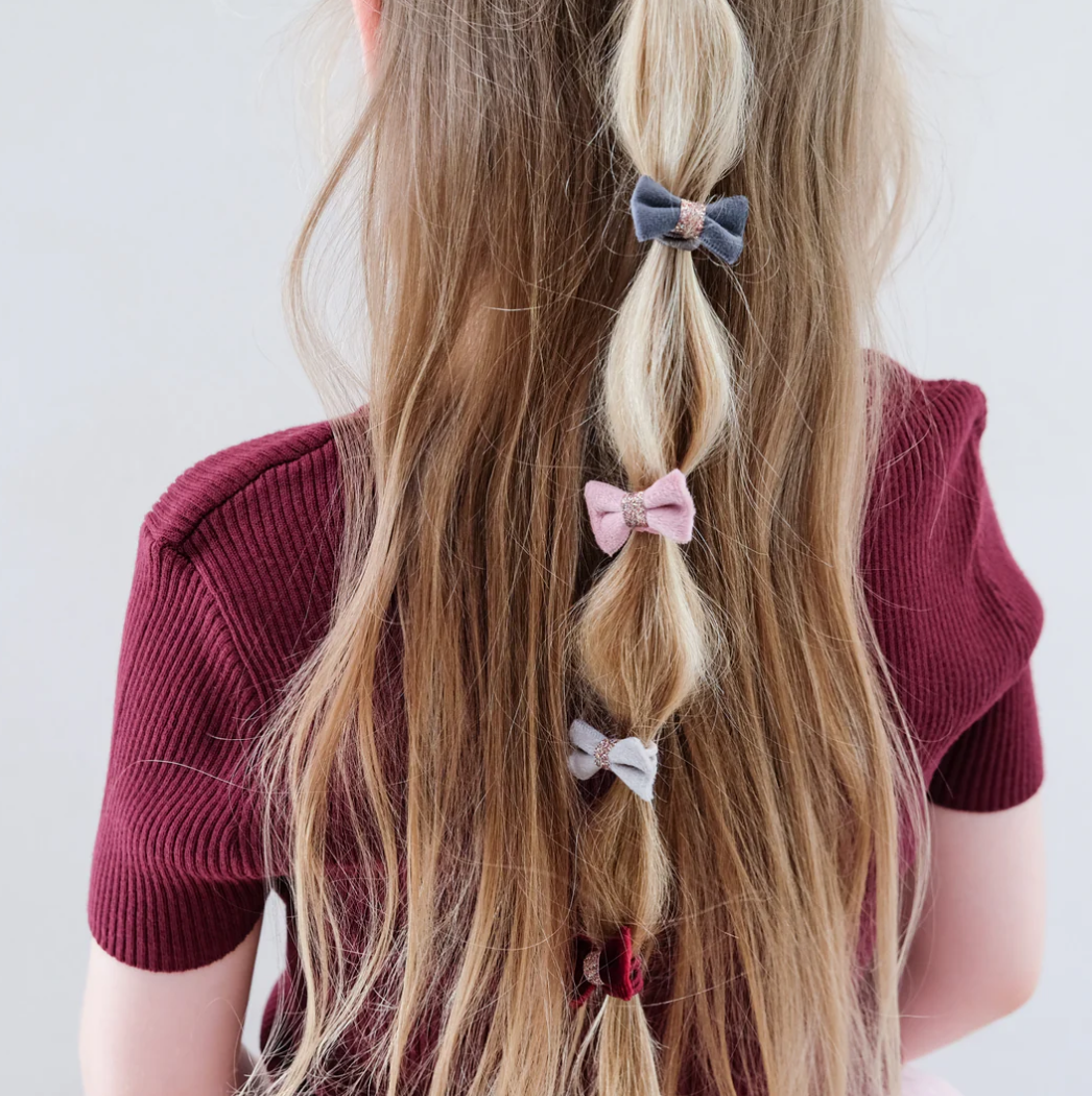 MIMI & LULA Christmas velvet bow mini ponies 8pk