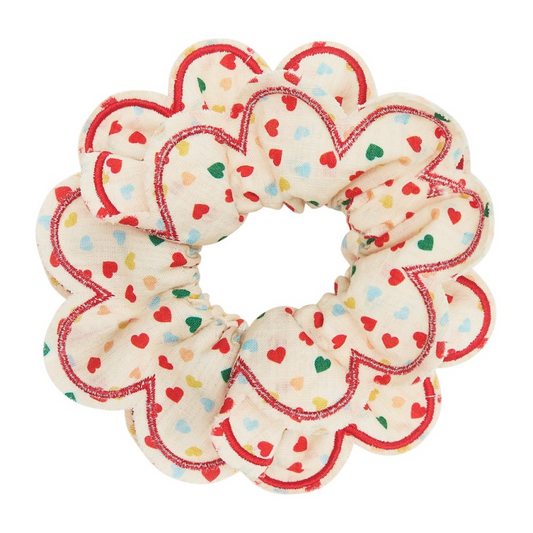 MIMI AND LULA - Heart print scalloped scrunchie