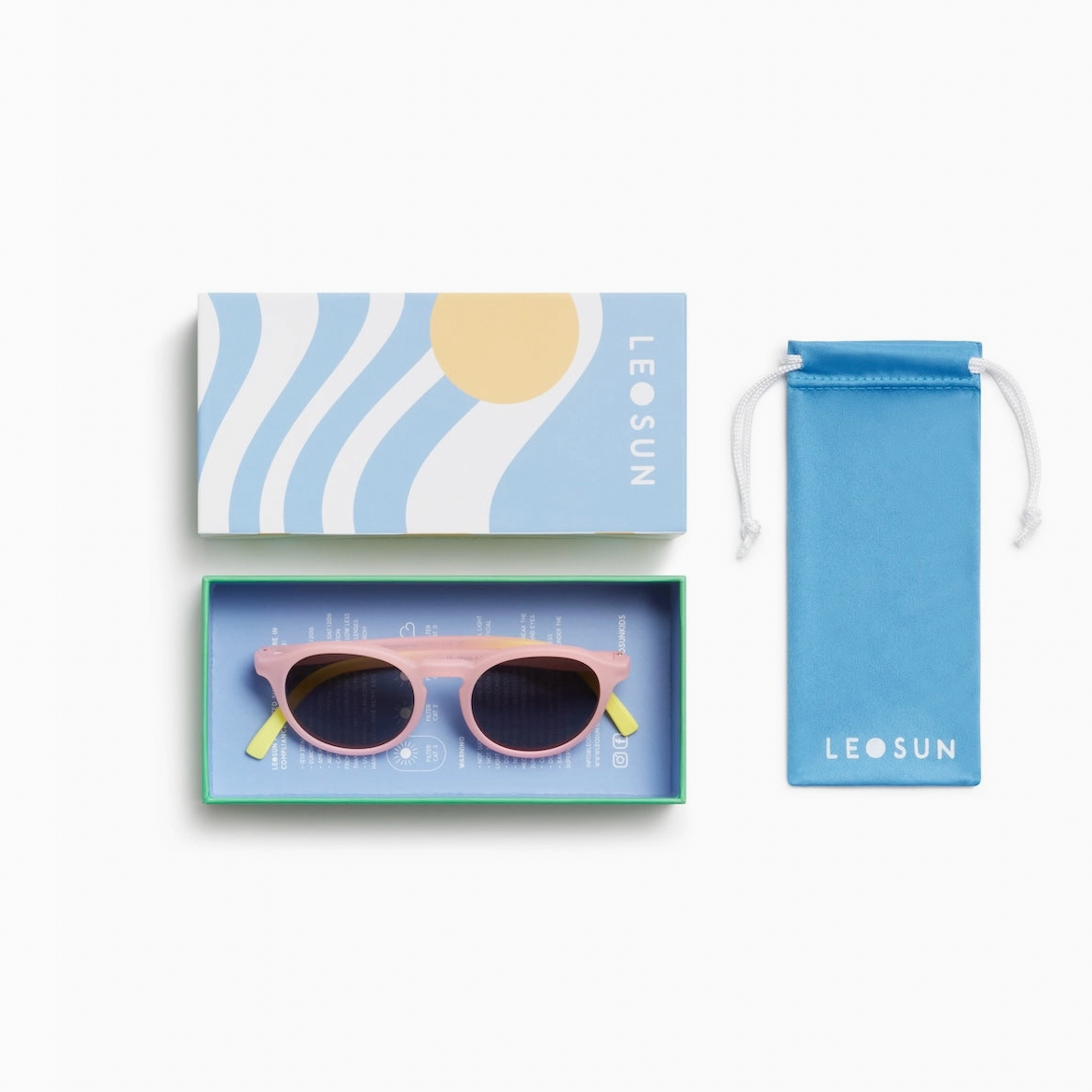 LEOSUN POLARIZED KIDS SUNGLASSES - EASTON PINK FADE 5+
