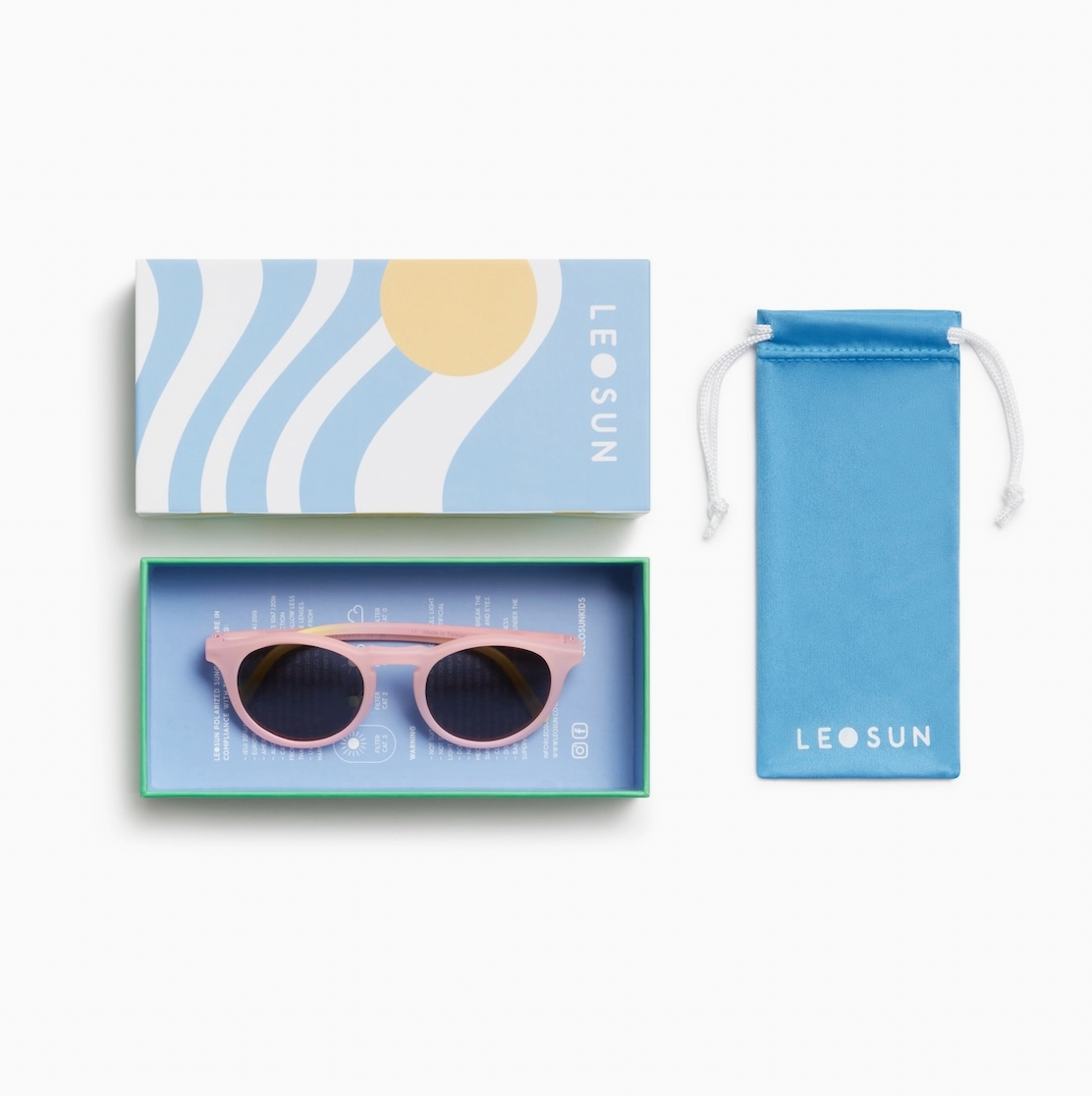 LEOSUN POLARIZED INFANT SUNGLASSES AGE 0-2 PINK FADE