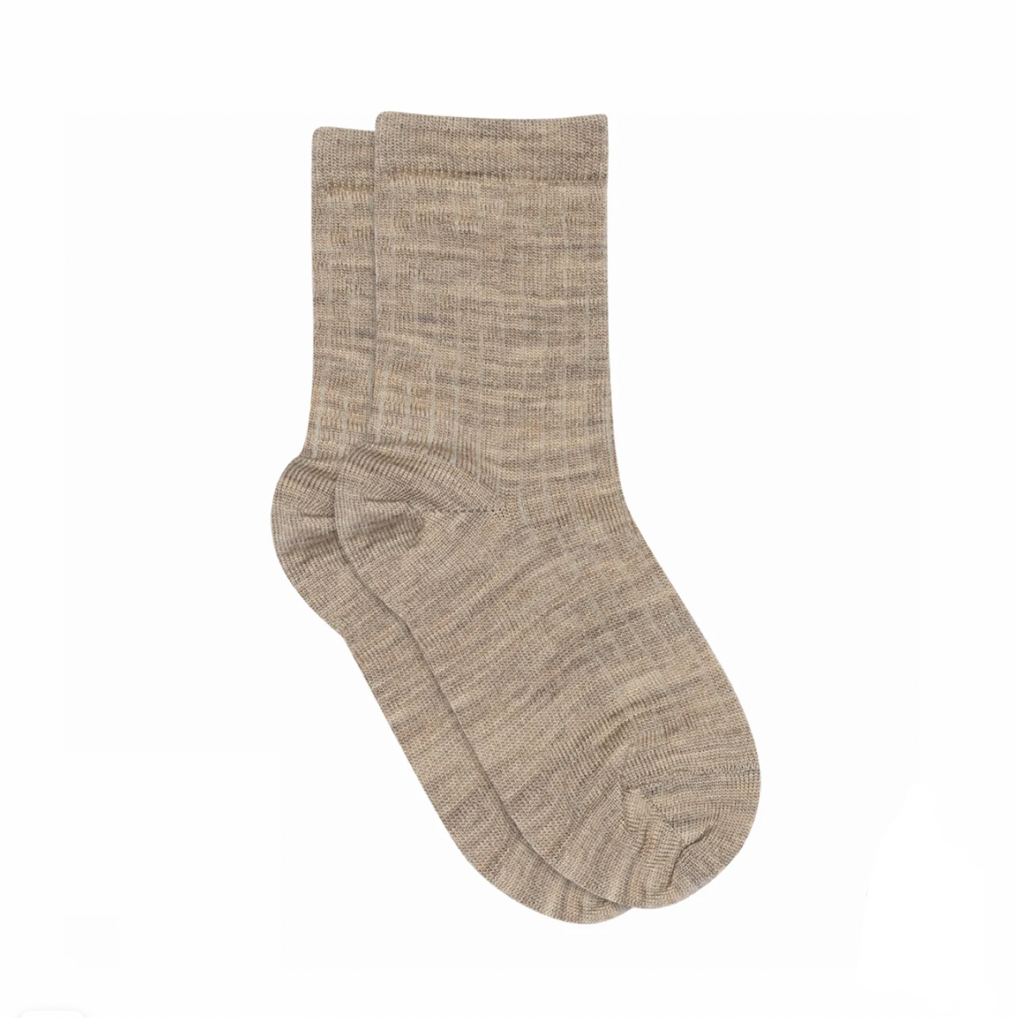 MP DENMARK - COTTON RIB SOCKS - LIGHT BROWN MELANGE