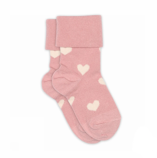 MP DENMARK - ALVILDA BABY HEART SOCKS - PINK/WHITE