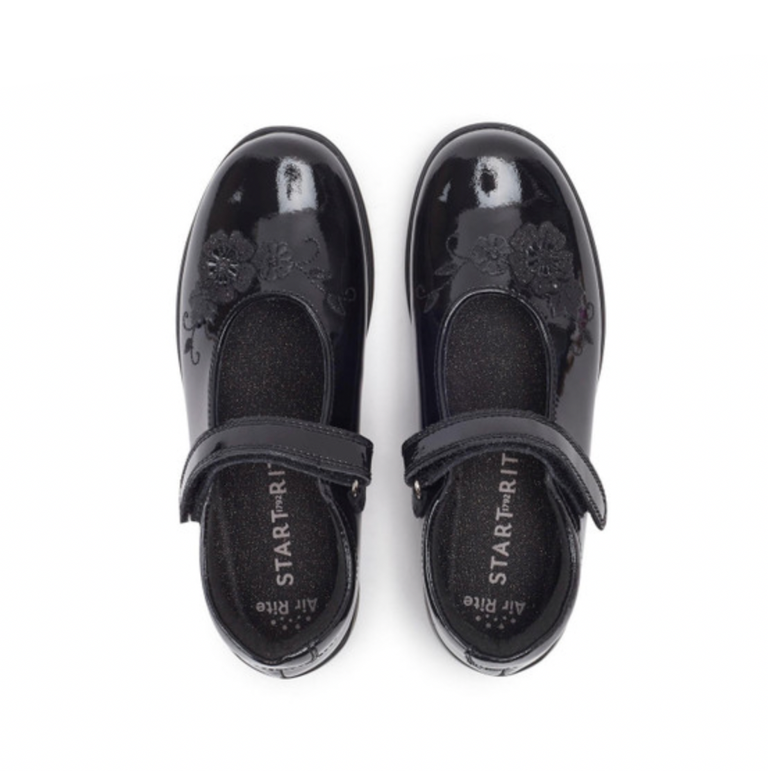 STARTRITE - WISH BLACK PATENT VELCRO SCHOOL SHOES