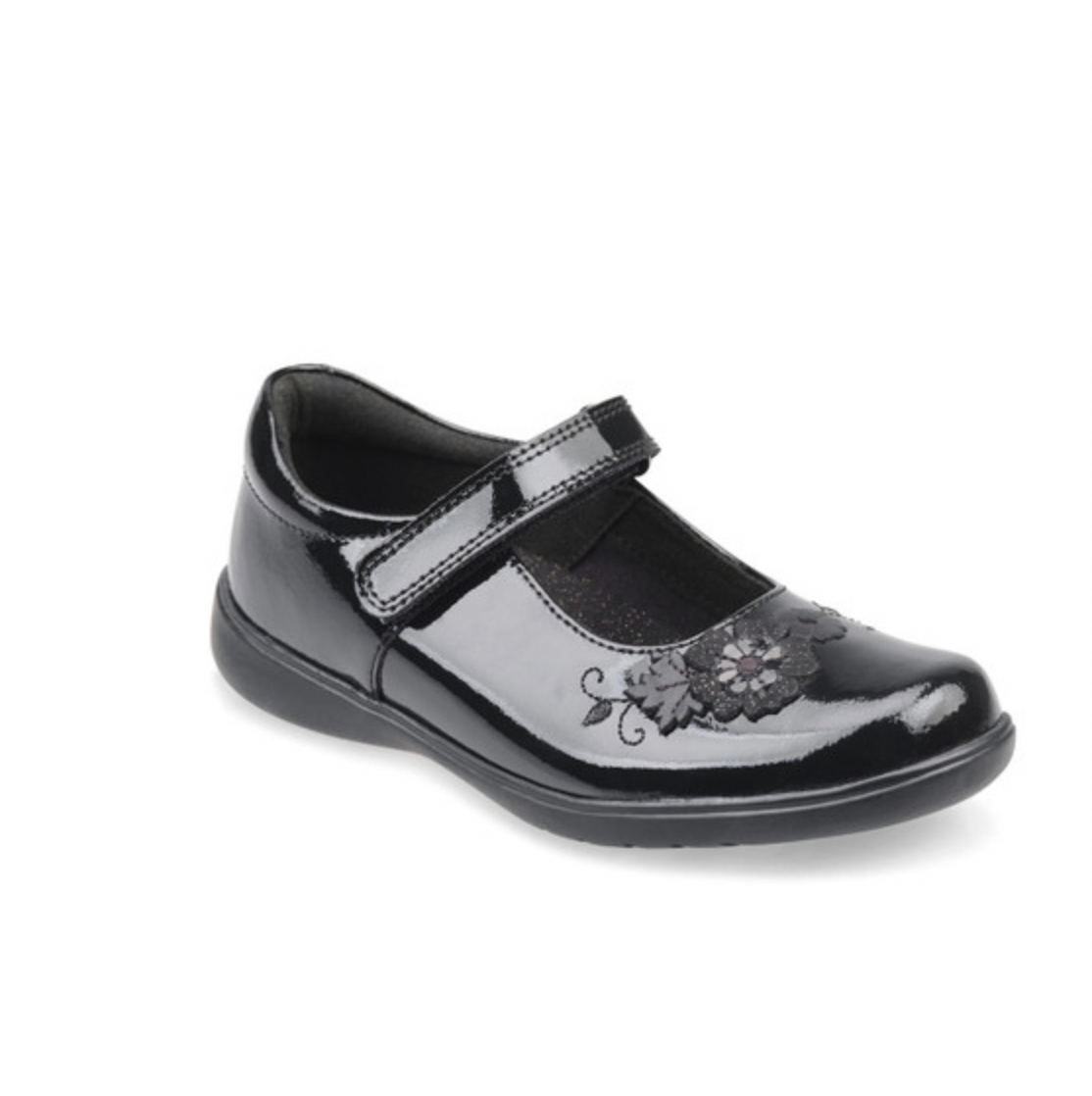 STARTRITE - WISH BLACK PATENT VELCRO SCHOOL SHOES
