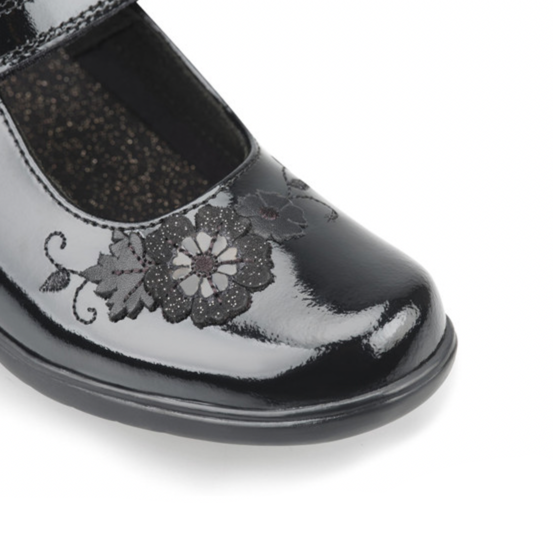 STARTRITE - WISH BLACK PATENT VELCRO SCHOOL SHOES