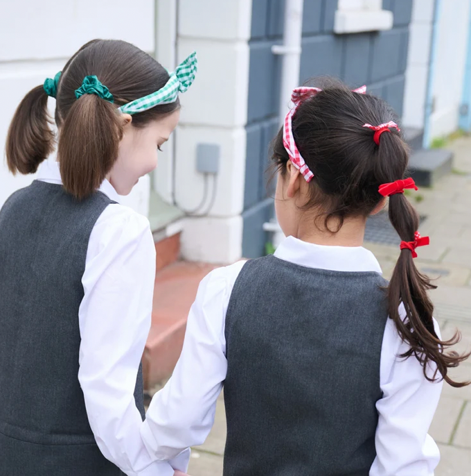 ROCKAHULA - SCHOOL - CHECK AND SATIN SCRUNCHIE GREEN 4PK