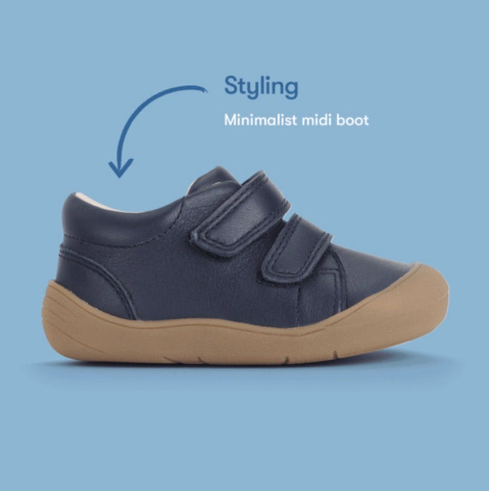 STARTRITE - SCOOT - NAVY LEATHER FIRST WALKER