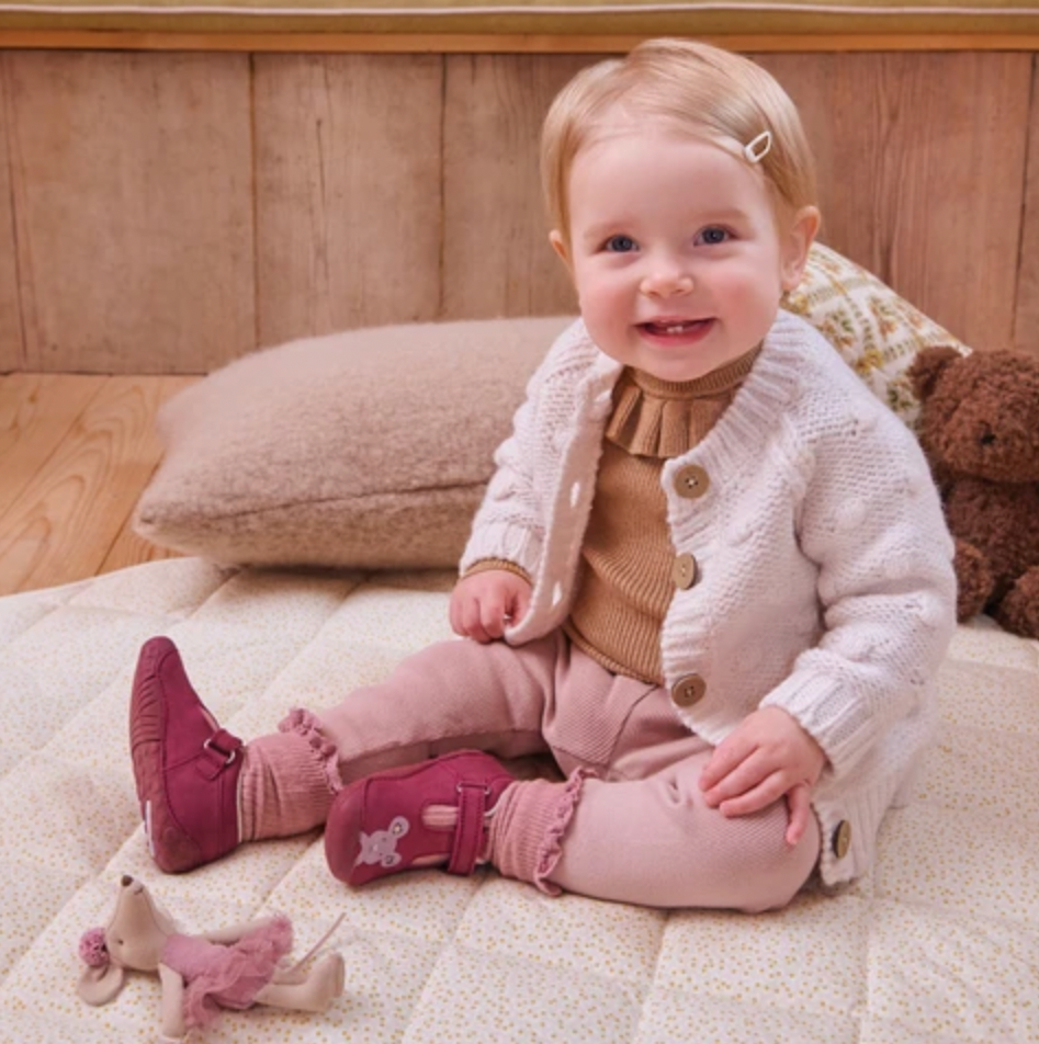 STARTRITE - SQUISH - BERRY NUBUCK MOUSE PRE-WALKERS