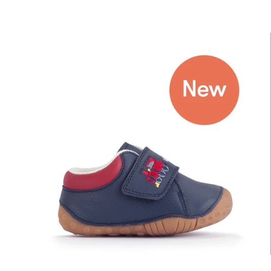 STARTRITE - DINKY- NAVY LEATHER VELCRO PRE-WALKERS