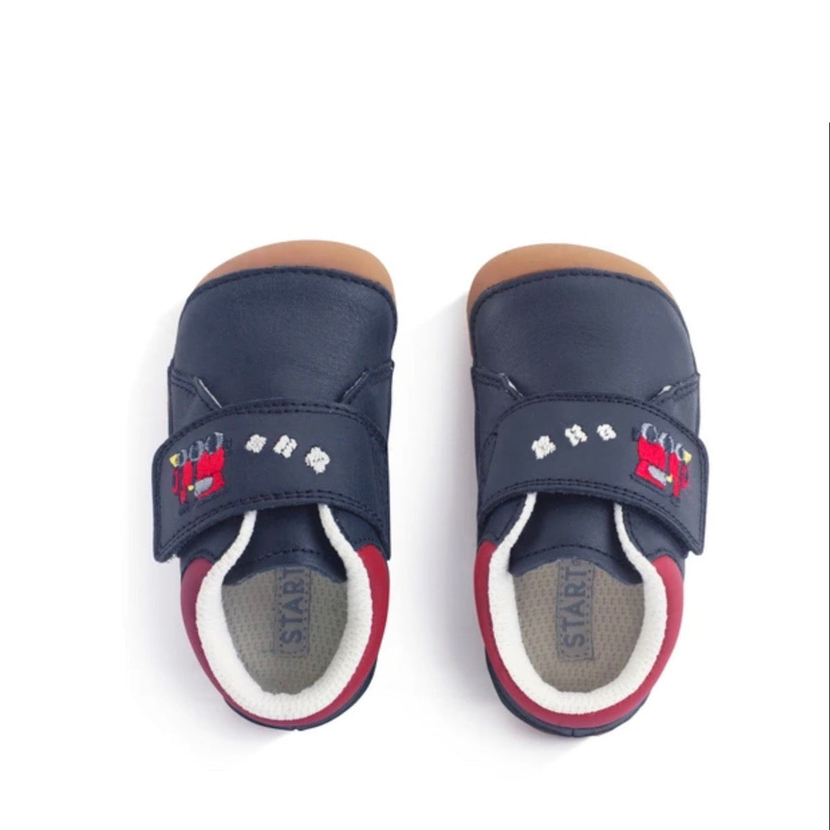 STARTRITE - DINKY- NAVY LEATHER VELCRO PRE-WALKERS