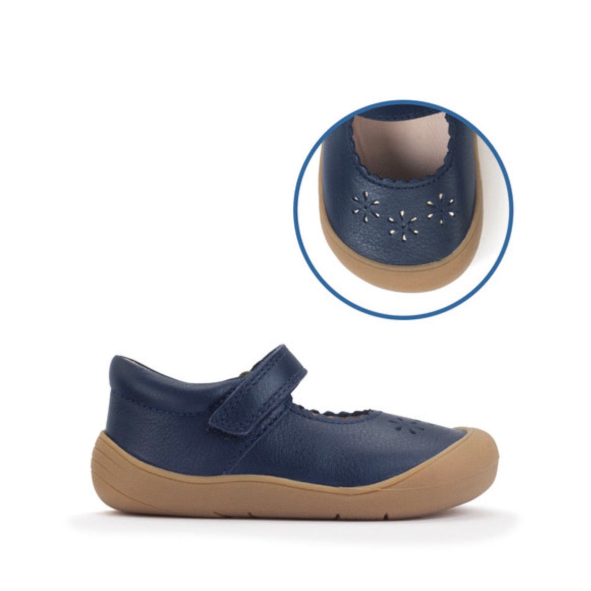 STARTRITE - EVA - NAVY LEATHER VELCRO MARY JANE FIRST WALKER