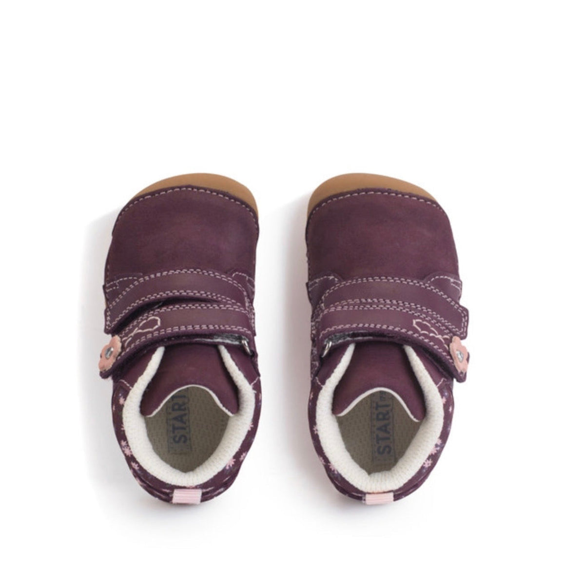 STARTRITE - PIP- BURGUNDY LEATHER/NUBUCK VELCRO PRE-WALKERS