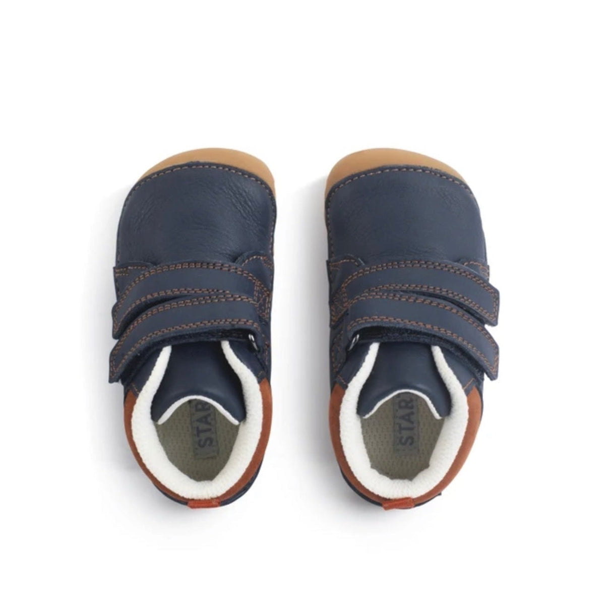 STARTRITE - PIP - NAVY LEATHER VELCRO PRE-WALKERS