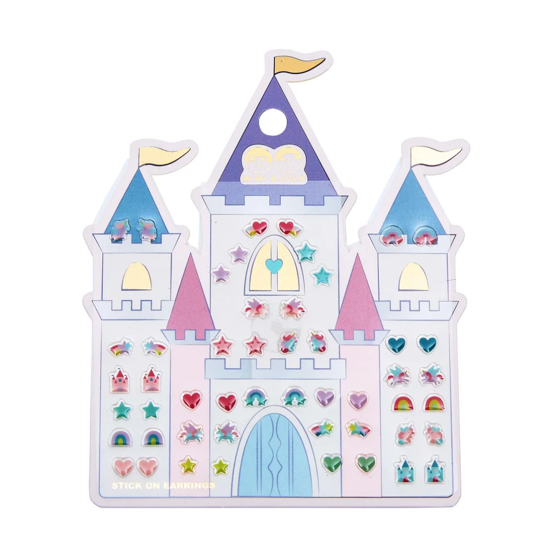 MIMI AND LULA - Rainbow castle stick on earrings