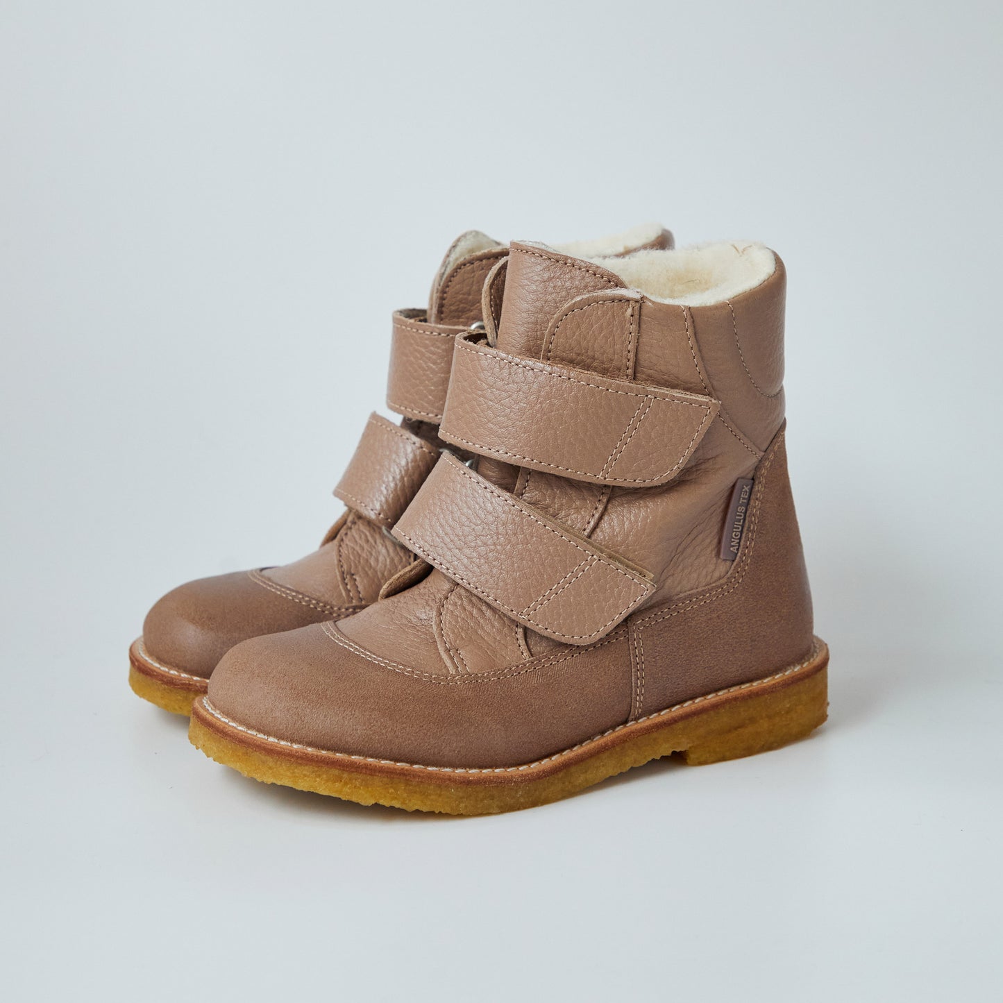 Angulus Tex Boot With Velcro Straps - Beige/Make Up