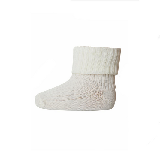 MP Denmark Wool Rib Baby Socks - Snow White