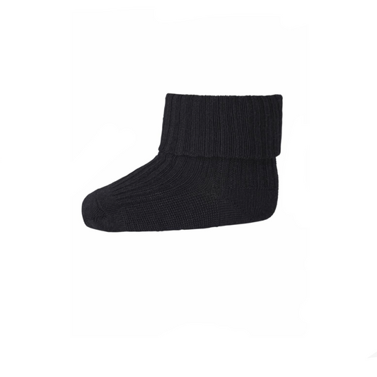 MP Denmark Wool Rib Baby Socks - Dark Denim Melange